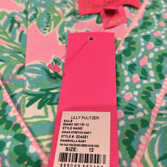 Lilly Pulitzer Vivian Stretch Shift dress Mandevilla Baby Pink Sand Paradise NWT - Picture 6 of 12